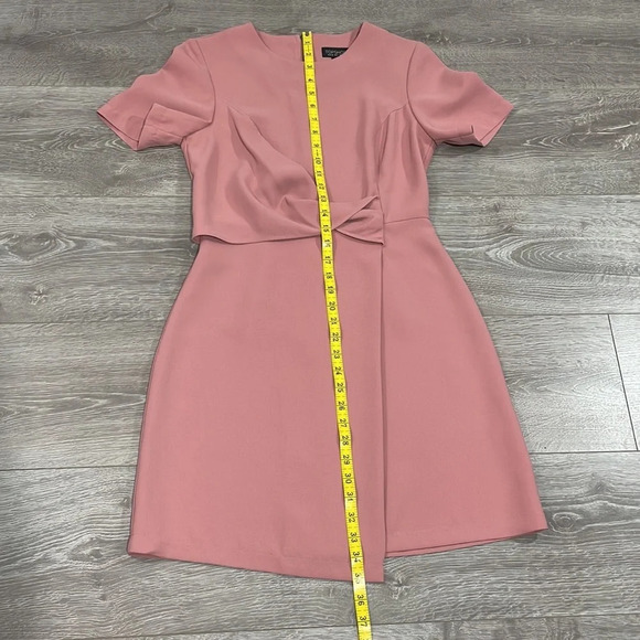 Topshop Drape Front Shift Dress Short Sleeve Pink 4 - Picture 12 of 15